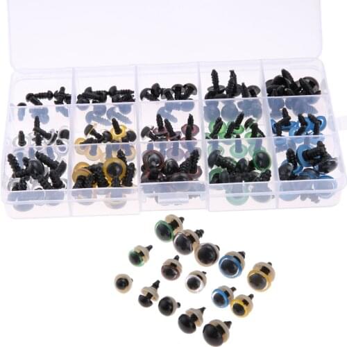150Pcs 3D Animal Puppet Dolls Eyes Plastic Safety Eyes for Teddy Bear Kids Toys Dolls DIY Handmade Accessories 6/8/9/10/12mm