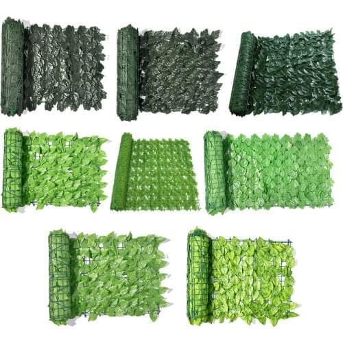 2pcs Artificial Leaf Garden Fence Screening Roll UV Fade Protected Privacy Artificial Wall Landscaping Ivy Garden Fence 0.5X3M
