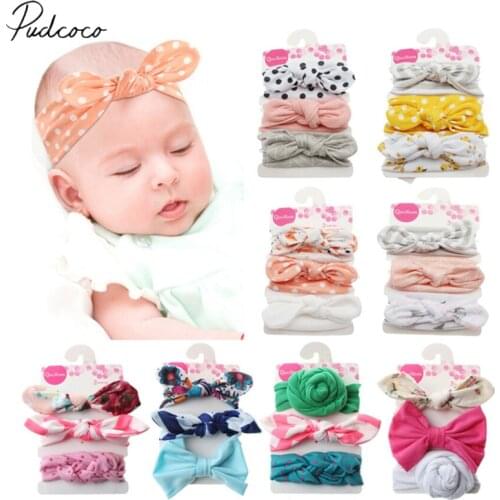 2019 Baby Accessories 3PCS/Sets Kids Baby Headband Toddler Bow Flower Hair Band Headwear Photo Props Gifts Wholesale Hair Wrap