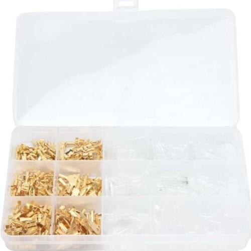 270 Pcs Terminals Block Male Female Wire Spade Connector Insulating Sleeve Wiring Electrical Crimp Terminal Block Kit