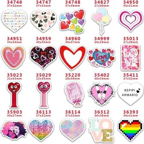 30pcs/lot Valentines Day Printed Planar Resin for Hair Bows Planar Resin PR34746