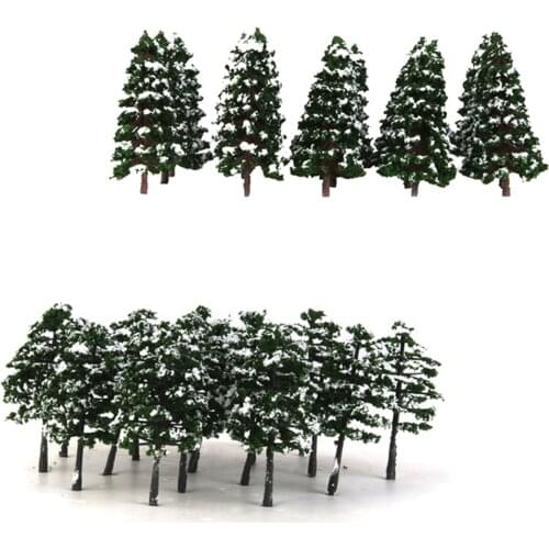 40x Winter Snow Scenery Pine Trees Model Train Forest Street Layout 8cm/9cm