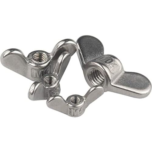 5PCS 304 Stainless Steel M4 M5 M6 M8 M10 Metric Thread Wing Nut Butterfly Nut Hand Tighten Nut Fastener