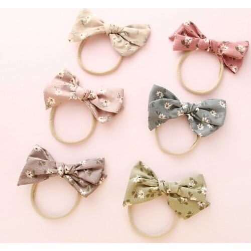 6pcs/lot Infant Baby Headband Fashion Princess Flower Hair Band Kids Girl Bows Hair Accessories Newborn Photography Props Turban