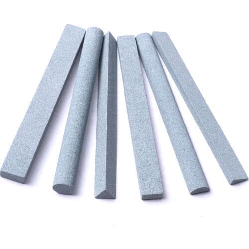 6 pcs Multi-shape 180# Green Carbon Oil Stone Polishing Sharpening Stone Set, Variety of Shapes