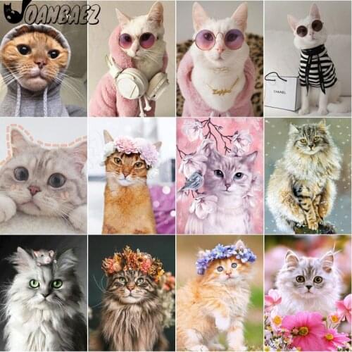 Diamond Painting Cat Cute 5D Diy Mosaic Cross Stitch Kit Animal Full Diamond Hand Embroidery Inlaid Home Decoration Art