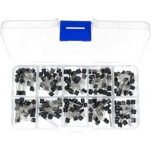 BC337 BC327 2N2222 2N2907 2N3904 2N3906 S8050 S8550 A1015 C1815 Transistor Assortment Kit 10value 200PCS,Transistors Box Pack