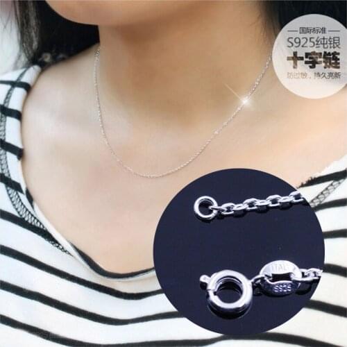 18 Inch and 70cm Necklace Chains O-chain 925 Silver Plated Rose Gold 4 Colors Jewelry Accessories