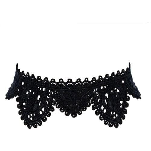 Black Lace Choker Necklace Women Chockers Boho Flower Necklaces Gothic 2019 Fashion Vintage Necklace Colliar
