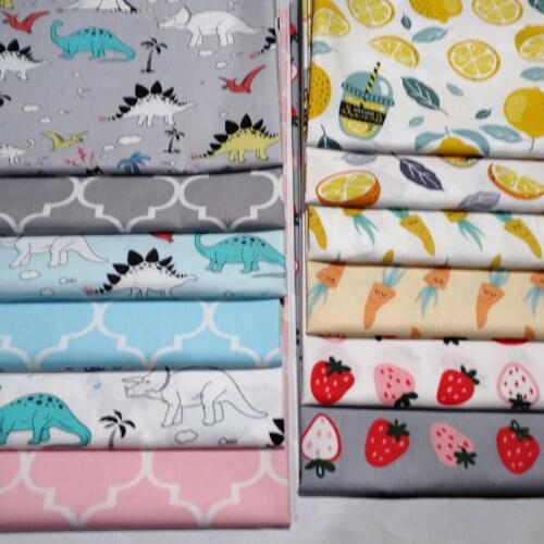 Dinosaur Carrot 100% Cotton Twill Print for DIY Handmade Sewing Home Textile Child Dress Making Woven Soft Clothes Cotton Fabric