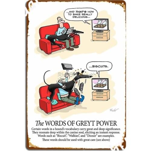 Greyhound Glossary Words Of Greyt Power Metal Sign Club Party Wall Plaque Custom Tin Sign Poster