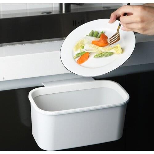 H954 kitchen cabinet door hanging small trash can home desktop plastic storage box wall hanging garbage
