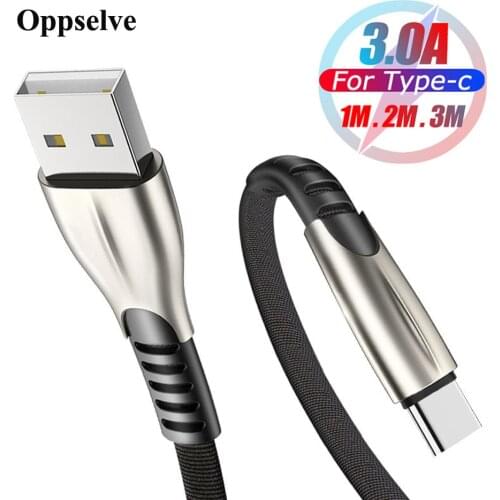 USB Type C Cable Quick Charge QC 3.0 Fast Charging For Xiaomi Samsung Huawei Mate 40 3A USBC Data Wire Cord Phone Charger Cables