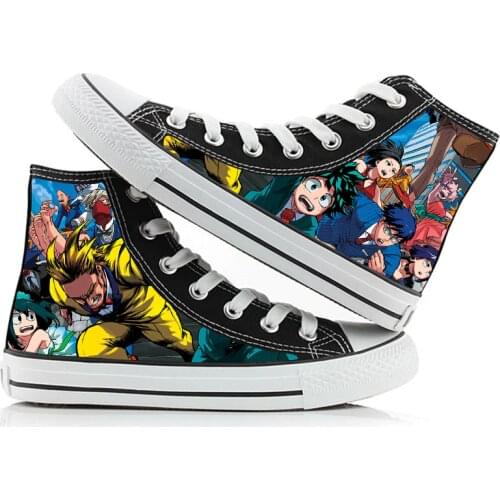 Unisex Anime 3d My Hero Academia Casual Canvas Shoes Midoriya Izuku Bakugou Todoroki Flat plimsolls duck shoes Sneakers 02