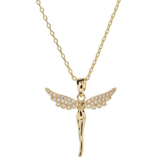 Korean fashion temperament Angel micro setting zircon small pendant suitable for women / Girls sweet romantic jewelry gifts