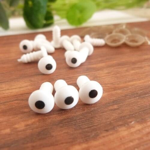 Tiny 8mm round shape plastic safety animal toy cartoon eyes & soft washer for diy doll findings-20pcs-50pcs-100pcs option