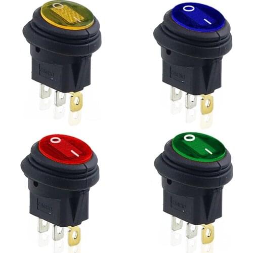 1PCS KCD1 Round square Waterproof light switch On-Off 3Pin power switch Lamp Round LED