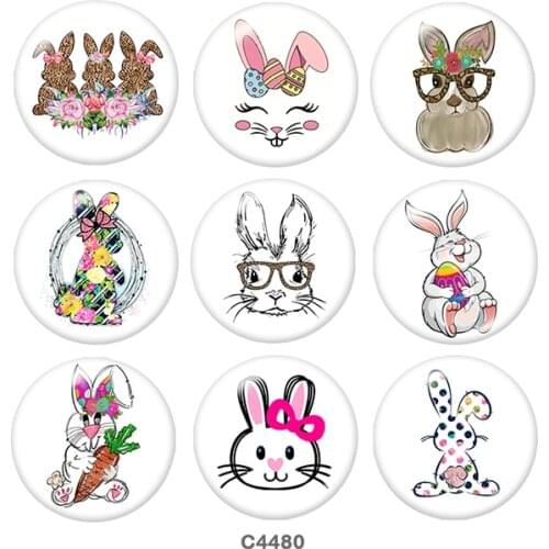 Happy easter Leopard 12mm/18mm/20mm/25mm/30mm/40mm Round glass cabochon flat back Making findings snap button jewelry P4480