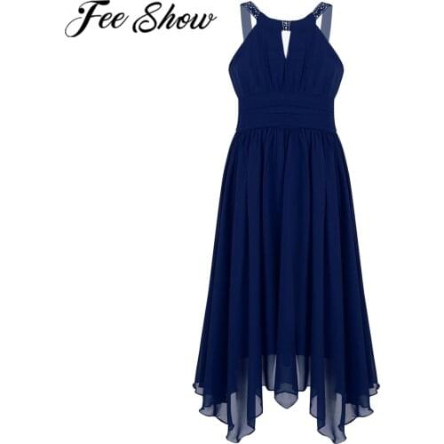 Summer Dresses Girls Birthday Dress Kids Sleeveless Chiffon Flower Girls Dress Wedding Party First Communion Dress filles robes