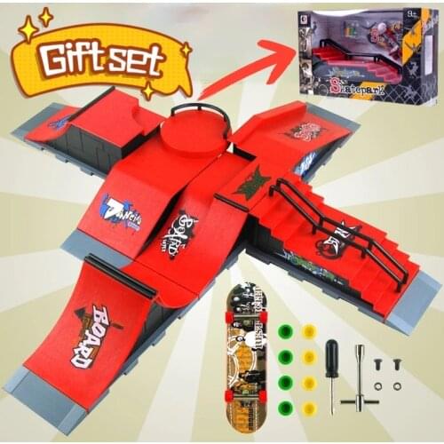 MINI Set Children Alloy Finger Skateboard Toy Skatepark Bicycle Professional Skating Graffiti Boy Gift Technology Set Puzzle Fun