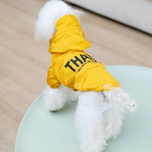 Fashion Dog Rain Proof Clothes for Small Medium Dogs New Letter Dog Raincoat Waterproof Dog Clothing Schnauzer Windbreaker