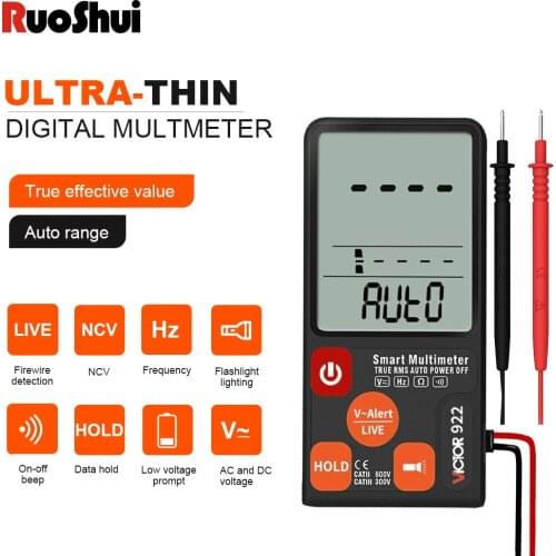RuoShui 922 Digital Multimeter Voltage Tester 3.5'' Large LCD Triple Display TRMS 6000 Counts DMM with Analog Bargraph