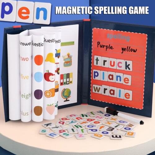 New Wooden Magnetic Spelling Game Letter Recognition Puzzle Baby Early Learning Educational Toys For Children Teaching Aids
