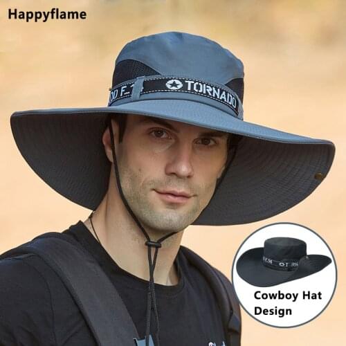New Boonie Hat Men Anti-UV Sun Hats Outdoor Fishing Cap Fashion Big Brim Caps Womens Summer Hat Male Bucket Hat Sombrero Gorros