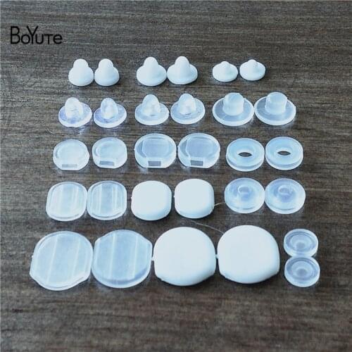 BoYuTe Wholesale White Transparent Soft Silicone Anti-Pain Ear Clip Pad Earrings Accessories DIY Jewelry Findings Components