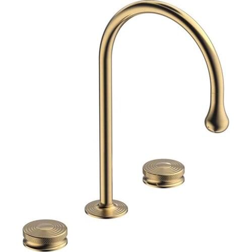 Original design top quality brass copper bathroom sink faucet three holes two handle cold hot basin mixer faucet Artistic faucet