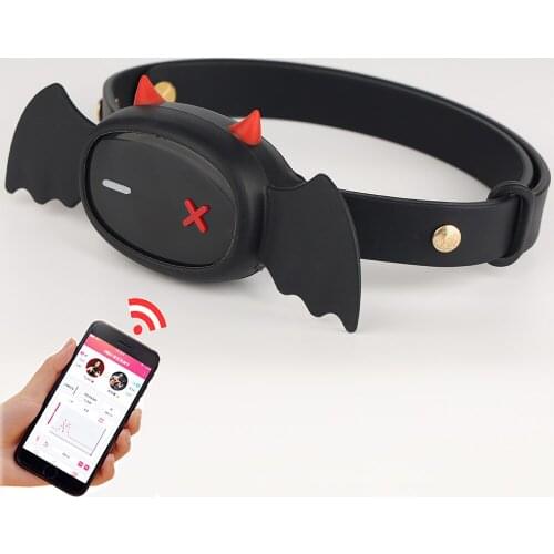 Little Devil Collar Electric Shock APP Remote Control Neck Restraint Dog Slave BDSM Adult Games Erotic Sex Toys For Couples
