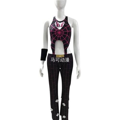 JoJos Bizarre Adventure Cosplay Jolyne Cujoh Kujo Costume Top+Pant