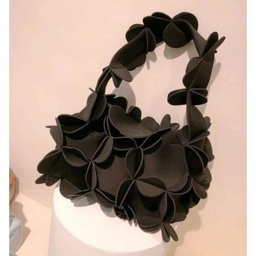 Simple Petal PU Leather Bags Women 2021 Summer Branded Shoulder Bag Exquisite Underarm Solid Color Luxury Party Evening Clutch