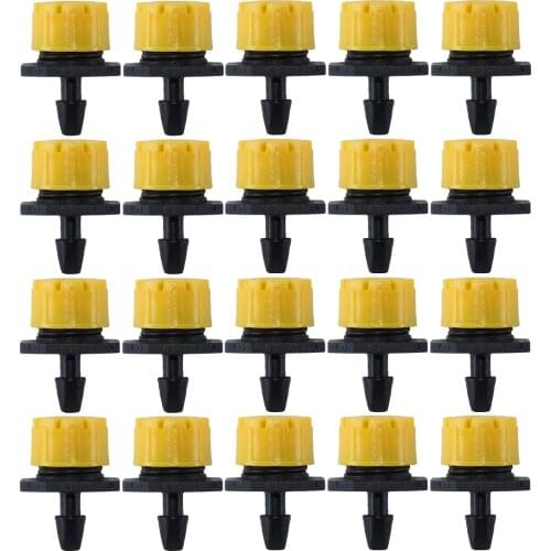 50-800pcs Yellow 1/4'' Adjustable Irrigation Drippers Sprinklers Emitter Micro Drip for 4/7mm Hose Watering System Flowers Plant