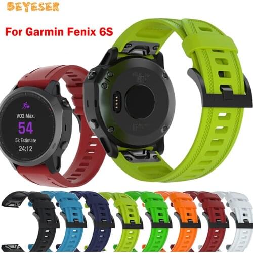 Fashion Soft Silicone Sport Wristband For Garmin Fenix 6S Smart Watch Replacement Colorful Adjustable Strap Bracelet Accessories
