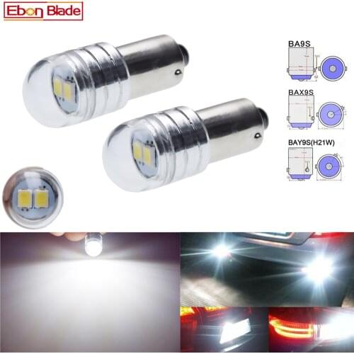 2 X BA9S T11 T4W BAX9S H6W BAY9S H21W LED Car Light 2835 2SMD Auto Interior Dome Map Lamp Backup Reverse Parking Bulbs White 12V