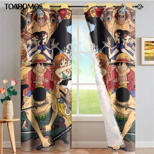 TOADDMOS Funny Anime One-Piece Pattern High-grade Decoration Window Curtain for Kids Boys Bedroom Home Decor Blackout Soundproof
