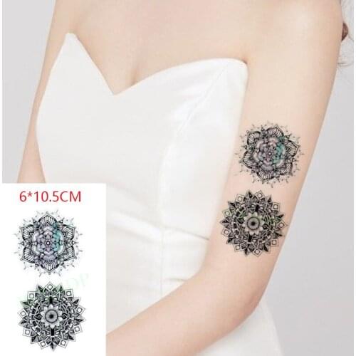 Waterproof Temporary Tattoo Sticker Mandala Flower Small Size Flash Tattoo Fake Tattoo Sexy Body Art for Women Men