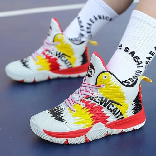 Boys High Quality Brand Leather Basketball Shoes Kids Sneakers Thick Sole Children Sports Shoes Boy Child Trainer Shoes Basket