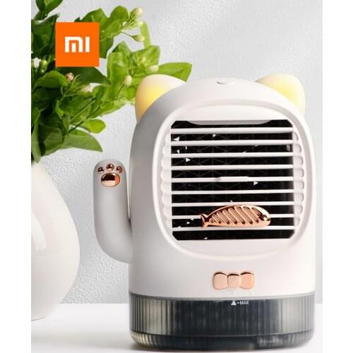 Xiaomi Lucky Cat USB Rechargeable Water Cooling Fan 3-speed Desktop Mini Air Conditioner Fragrance Machine for Home Office