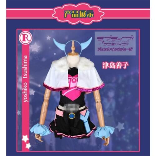 Japanese Lovelive Sunshine Miracle Wave Aqours Tsushima Yoshiko Cosplay Costume Dance Dress Custom Made Girl Dress