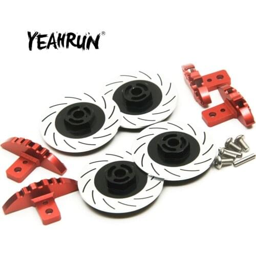 YEAHRUN 4pcs/Set Black Blue Aluminum Sport Edition Brake Disc Set for 1/10 Scale Sakura D3 & D4 RC Car