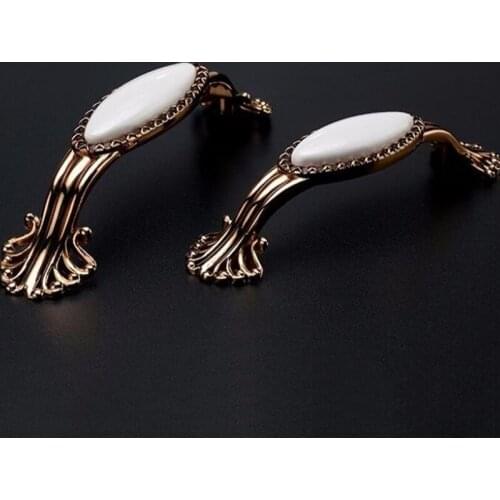 1pcs 138mm/168mm American Retro Zinc Alloy Ceramic Door Handle Drawer Cupboard Door Wardrobe Knob Handles