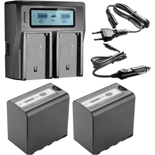 2Pcs 7800mAh VW-VBD78 VBD78 AG-VBR89 Battery+LCD Quick Charger for Panasonic AJ-HPX260MC,HPX265MC,PX270,PX285MC,AG-FC100,HC-X100