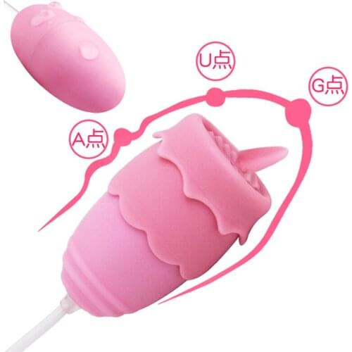 20 Speed Vibrating Sex Egg Sex Toys for Adults Tongue Vibrator Nipple Sucker Vagina Clitoris Product Women Oral Touge Breast Toy