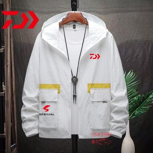 2021 DAIWA Fishing Jacket Men Summer Quick-drying Sun Protection Fishing Jacket Outwear Sports Cycling Thin Hooded Coats Clothin