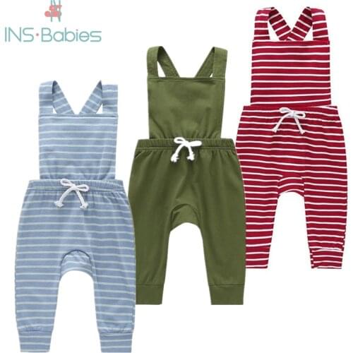 2020 Leisure Baby Boys Girls Summer Clothes For Baby Boys Suspender Pants Cotton Overalls girls Toddler Kids Suspender Trousers