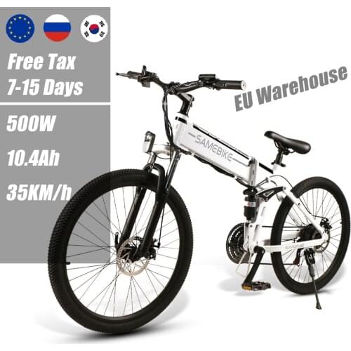 26 Inch Foldable Electric Bike 500W 48V 10.4Ah, E-Bike Electric Bike for Adults with Remote Control, 21-speed Gear Lever