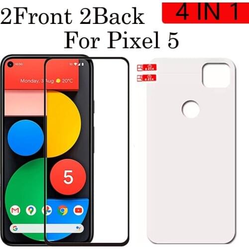 4 IN 1 Full Cover Front Tempered Glass For Google Pixel 5 Back Hydrogel Film Screen Protector For Google Pixel 5 Glass Film
