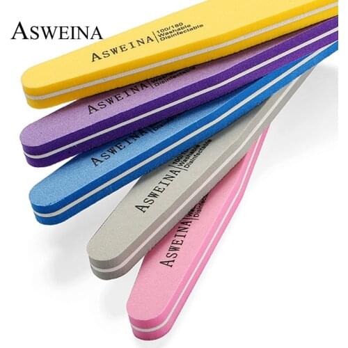 5pcs/Set Mix Color Double Side Nail Files Buffer Polishing Remover Nail Art Kits For UV Gel Polish Callus Rasp Care Tool